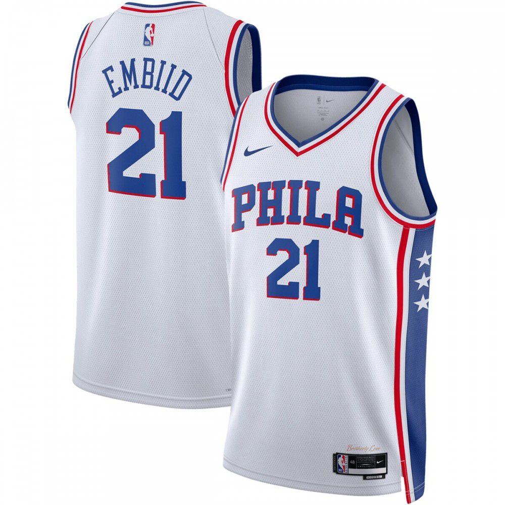 Joel Embiid Philadelphia 76ers Unisex 2022/23 Swingman Jersey - Association Edition - White-Pro Kit Vault | Brand New 26/27 Sports Jerseys